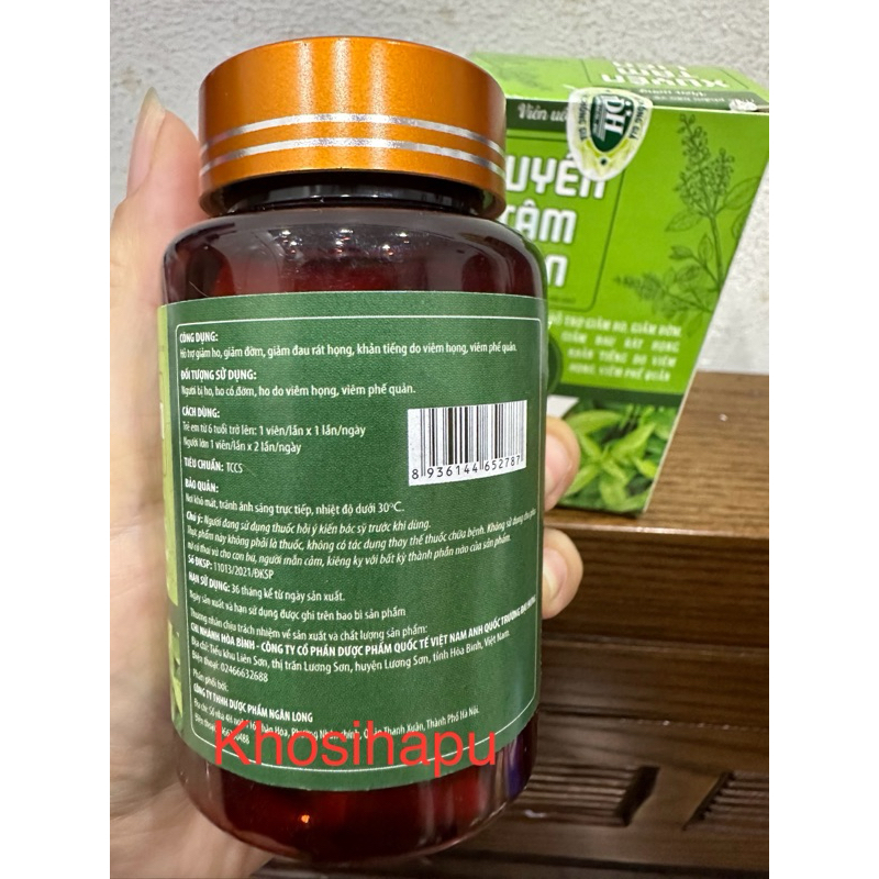 Viên Xuyên tâm liên Nấm lim xanh Đông trùng hạ thảo bổ phổi bổ phế quản giảm ho tiêu đờm chính hãng An Hoà Phát Takeda
