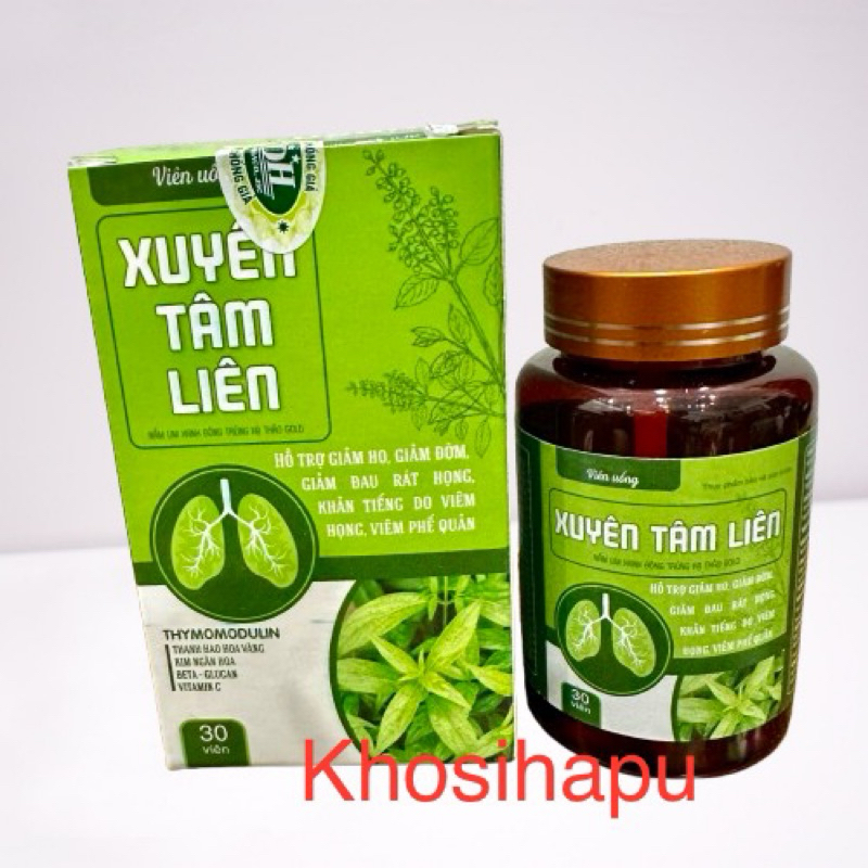 Viên Uống thảo dược Xuyên tâm liên nấm linh chi đông trùng hạ thảo Nano Gold ngừa bệnh về hô hấp tăng cường hệ miễn dịch