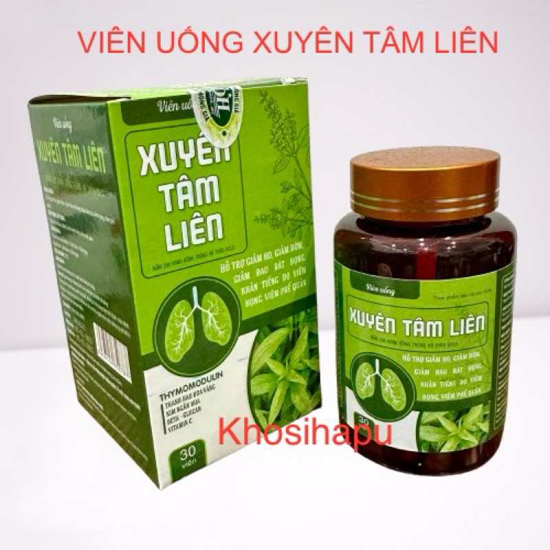 Viên Xuyên tâm liên Nấm lim xanh Đông trùng hạ thảo bổ phổi bổ phế quản giảm ho tiêu đờm chính hãng An Hoà Phát Takeda