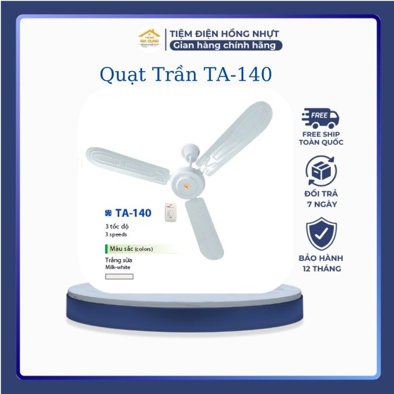 Quạt Trần Trang Trí Lifan TA-140 - 3 Cánh, Kích Thước 1400mm, Công Suất 70W