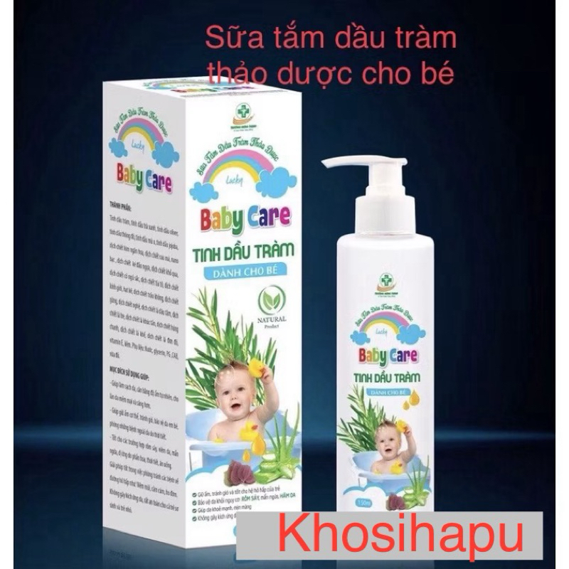 Sữa Tắm Dầu Tràm thảo dược Baby Care bảo vệ làn da bé giúp giữ ấm cơ thể hết rôm sảy mẩn ngứa diệt khuẩn chính hãng 150