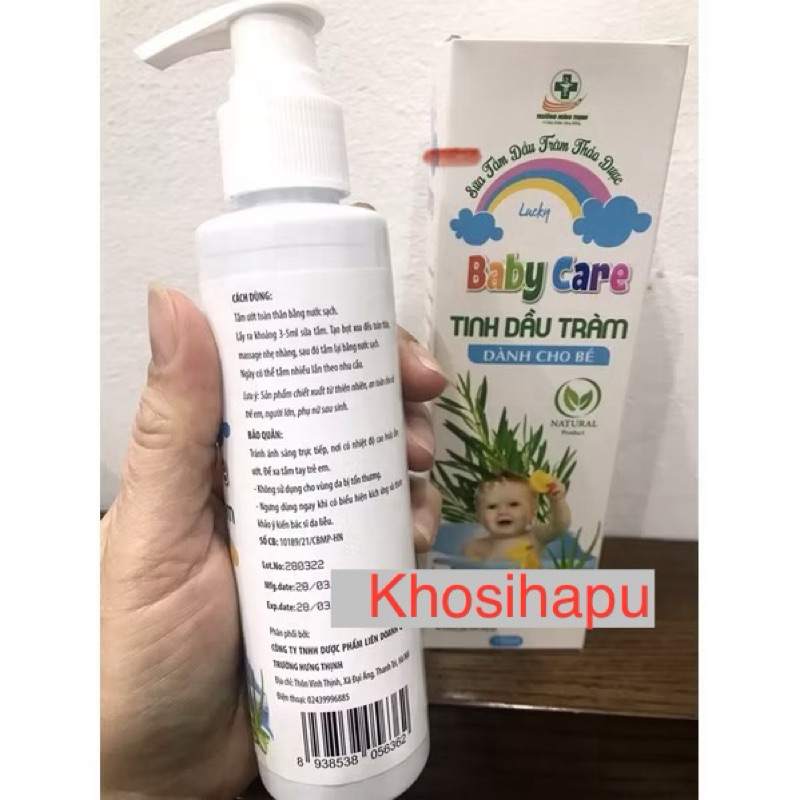 Sữa Tắm Dầu Tràm thảo dược Baby Care bảo vệ làn da bé giúp giữ ấm cơ thể hết rôm sảy mẩn ngứa diệt khuẩn chính hãng 150