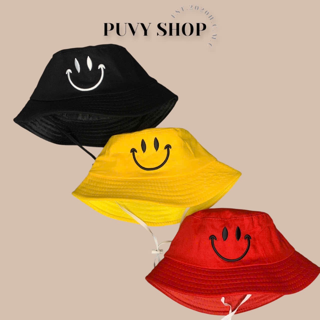 [Bé 2-5t/ Vòng đầu 52cm] Mũ bucket MẶT CƯỜI- nón VÀNH cho bé