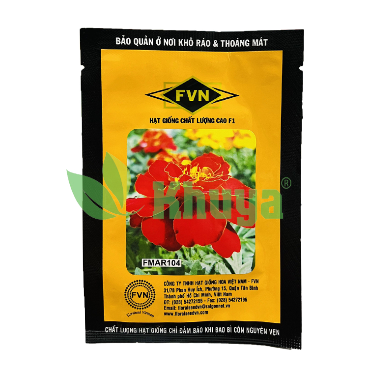 Hạt giống Vạn Thọ Ban Mai Pháp Đỏ FVN FMAR104 Mỹ Alaska Red