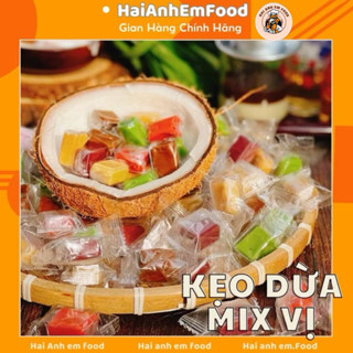  500GR Kẹo Dừa Non MIx 7 Vị Thơm Ngon Kẹo Sáp Dừa Cà Phê Muối Đặc Sản Bến Tre 