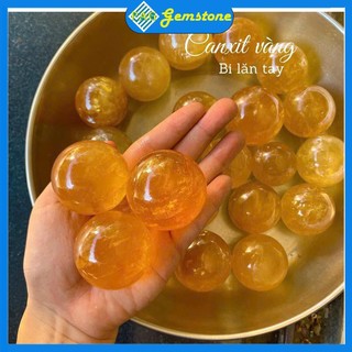 Bi Lăn Tay Đá Canxit Tự Nhiên Màu Vàng Size 4cm- Đá Phong Thuỷ PAG