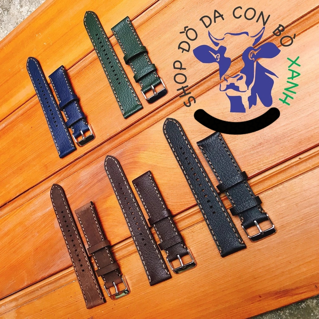 Dây đồng hồ da bò thật Handmade