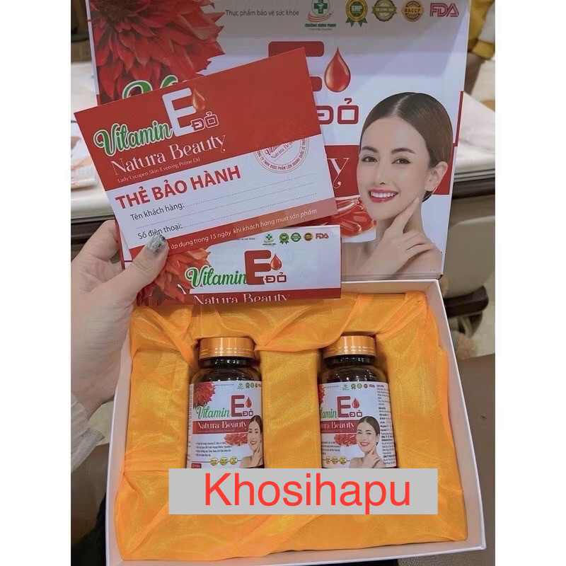 Viên uống trắng da mờ nám ngăn sạm da chống oxy hóa da VITAMIN E ĐỎ - Tinh dầu thông đỏ, hoa anh thảo, 2 lọ x 30 viên