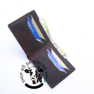 Ví nam handmade da thật, da sáp MS001