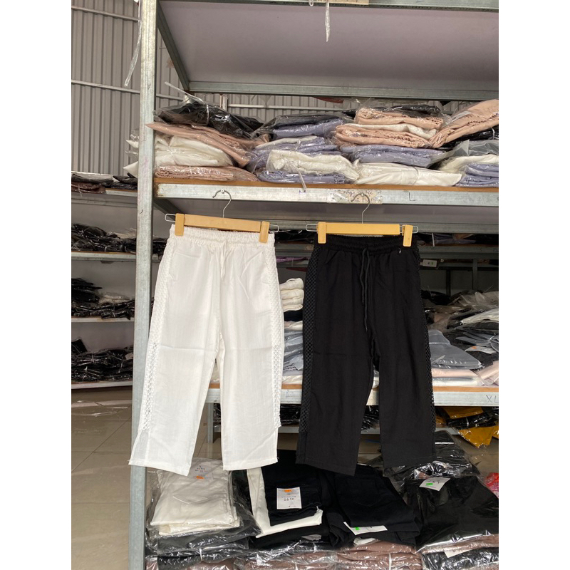 Quần baggy đũi lửng,quần đũi lửng nữ phối lưới