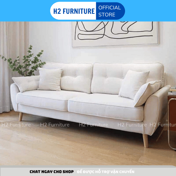  FREESHIP HÀ NỘI  Ghế Văng Sofa Nỉ H2 Furniture Dành Cho 3 tới 5 Người Ngồi phong cách Bắc Âu 