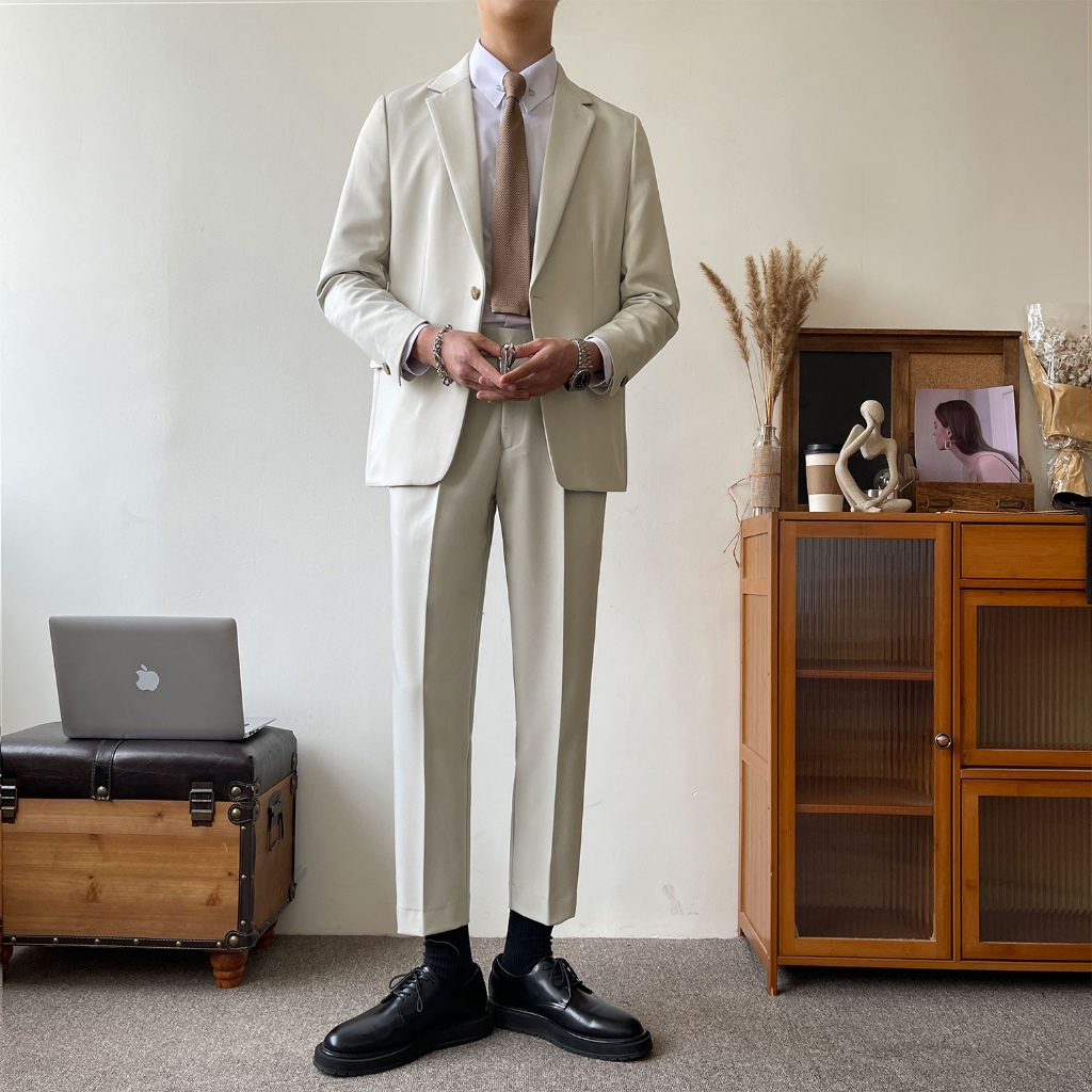 Blazer, Vest Nam KAI Store Bộ Vest Nam, Blazer Nam Thời Tran Phong Cách Đơn Giản Trẻ Trung BL15