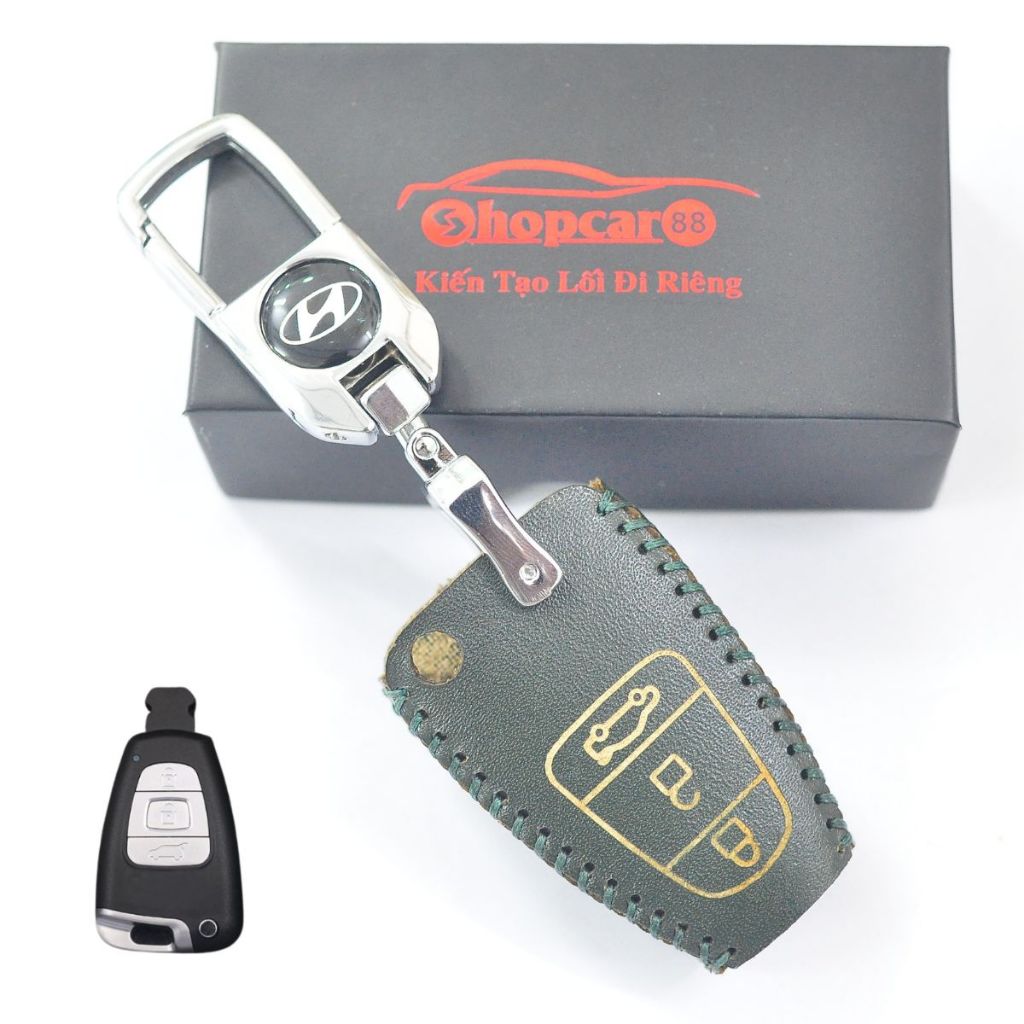 Bao Da Chìa Khóa Xe HYUNDAI SANTAFE, I30CW, I30....2007-2012  TẶNG MÓC