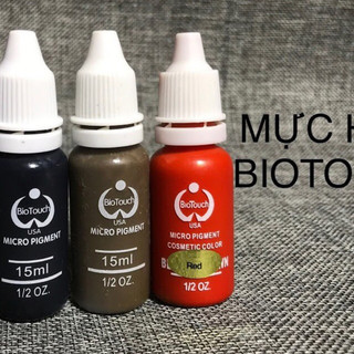 (1 bộ) Mực tập Biotouch Môi + Mày Mí phun xăm 15ml