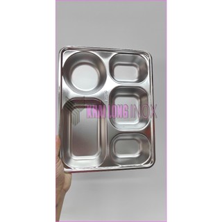 Khay Cơm Nắp Inox 5 Ngăn Sâu Lòng