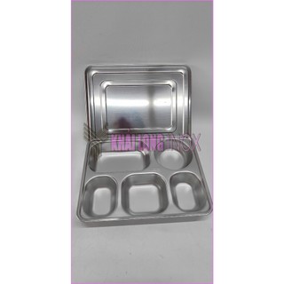 Khay Cơm Nắp Inox 5 Ngăn Sâu Lòng