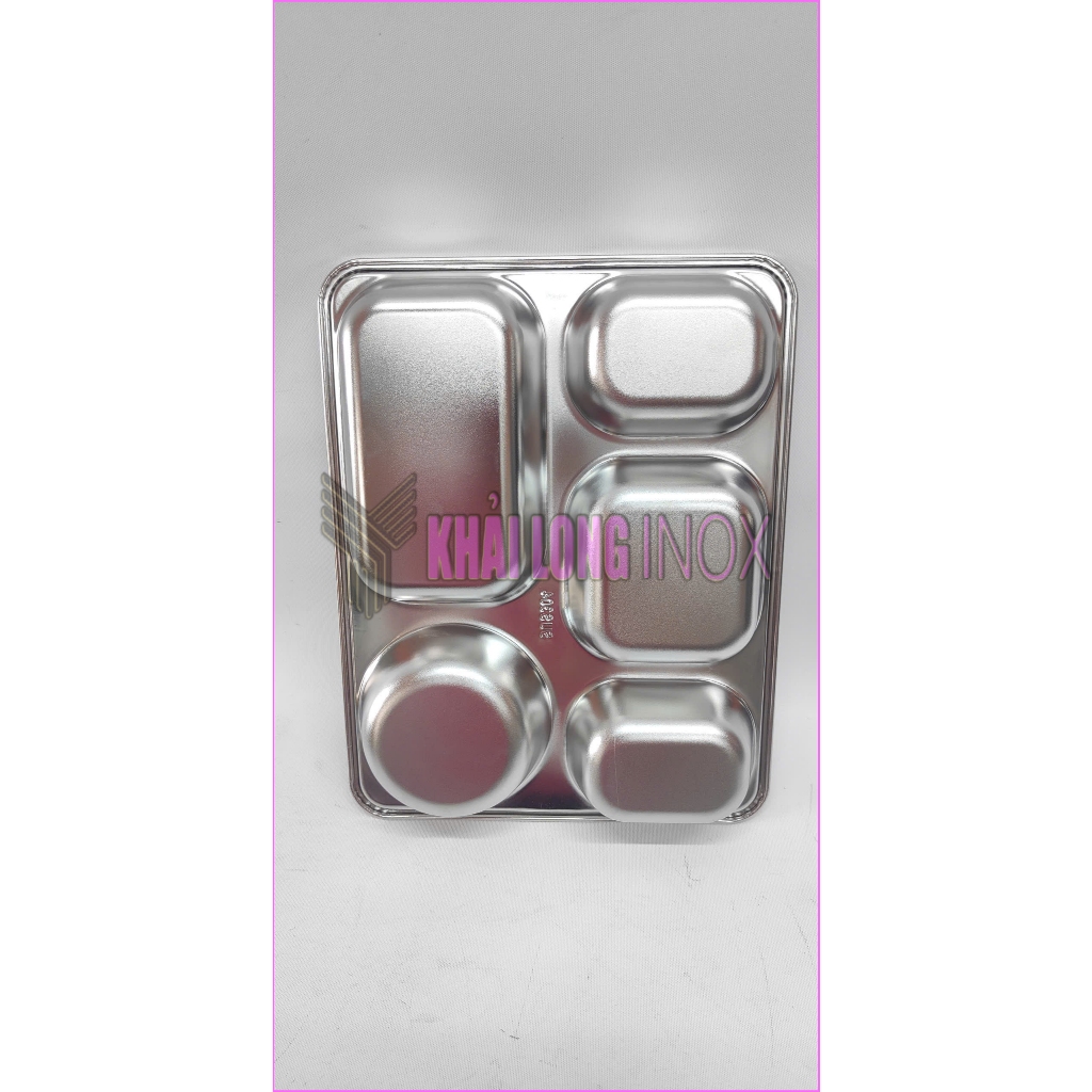 Khay Cơm Nắp Inox 5 Ngăn Sâu Lòng