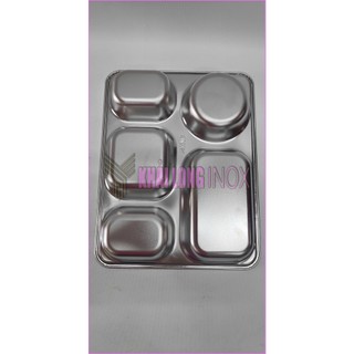 Khay Cơm Nắp Inox 5 Ngăn Sâu Lòng