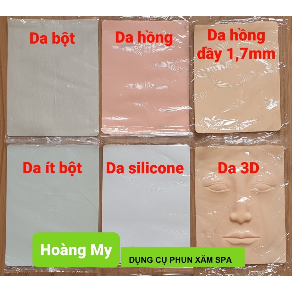 -Da silicon trắng, da trắng không bột, da bột phun xăm, da hồng dầy, da 3D, 5D da ít bột, da hồng,da giả phun xăm,