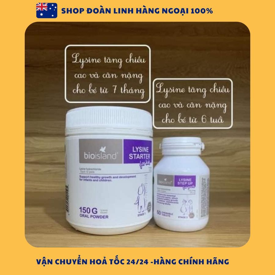 Bột tăng chiều cao Bioisland Lysine starter for kids, Hàng Chuẩn Úc