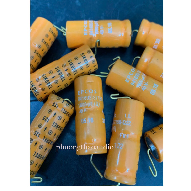 Tụ Epcos 1800uf 40v, Epcos Sikorel 1800 40v hàng mới có phân cực