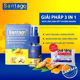 (Combo 2 chai) xịt vết thương hở Nano santago, hỗ trợ làm lành vết thương, lành sẹo, hỗ trợ cầm máu và khử trùng