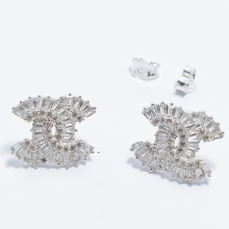 Bông tai X răm đá mã 1245 bạc ta mẫu mới