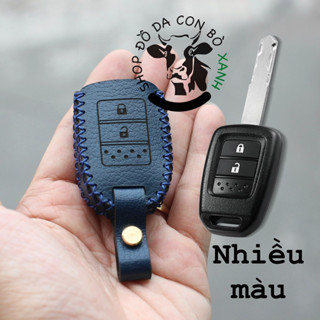  bao da chìa khoá Honda Brio City Civic 2014-2018 chìa khoá cơ handmade da thật 002 