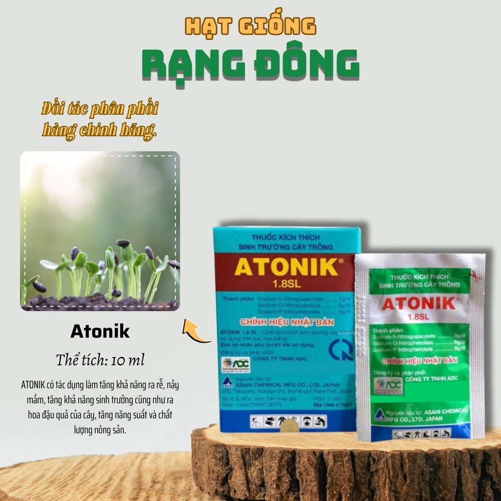 Atonik 10Ml - Thuốc Kích Thích Nảy Mầm Hạt Giống, Để Giâm Cành, Điều Hòa Sinh Trưởng Cây Trồng - Hạt Giống Rạng Đông