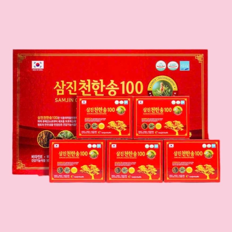 Tinh dầu thông đỏ Samjin 120 viên-  HÀN QUỐC mỡ gan, mỡ máu, tiểu đường, huyết áp