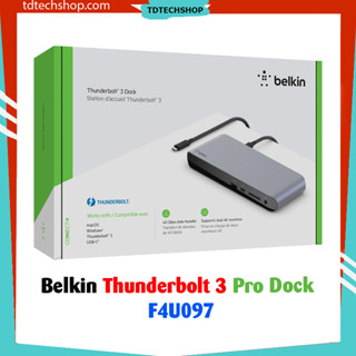 Hub Belkin Thunderbolt 3 Pro Dock F4U097 - Hub Thunderbolt 3 cho M.a.cbook Xuất 2 màn 4K 60Hz cho Laptop Windows, M.a.c