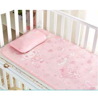 Chiếu lụa điều hòa cho bé 60x120cm - Chiếu điều hoà cho bé sơ sinh - 5 tuối ( Tặng kèm gối )