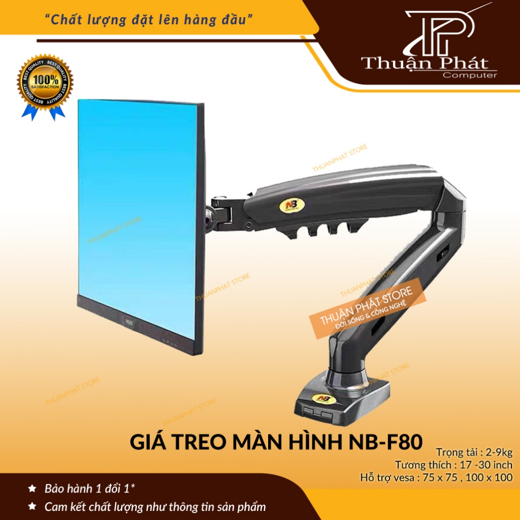GIÁ TREO MÀN HÌNH NB-F80 ( XOAY 360 ĐỘ ) BẢN MỚI TẢI TRỌNG 9KG