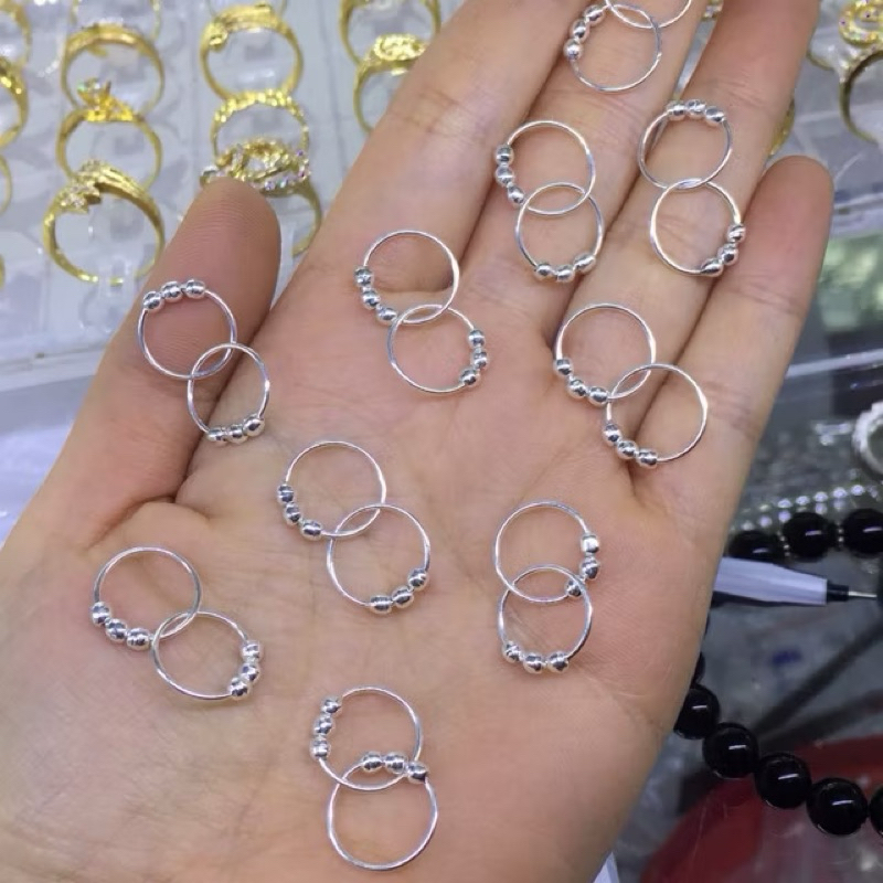 Vòng tàu mix 3 bi nhỏ trẻ em và người lớn đeo được bạc ta