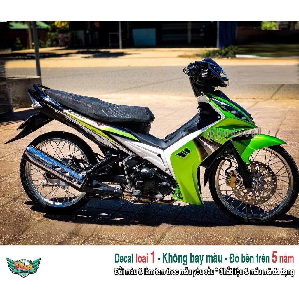Tem rời xe Ex 2006-2010 Xanh bạc đen (A)
