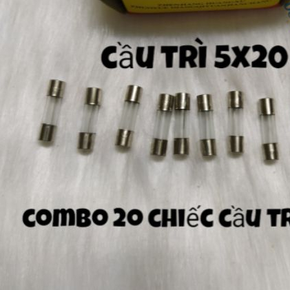 Combo 20 chiếc cầu chì thủy tinh 5x20