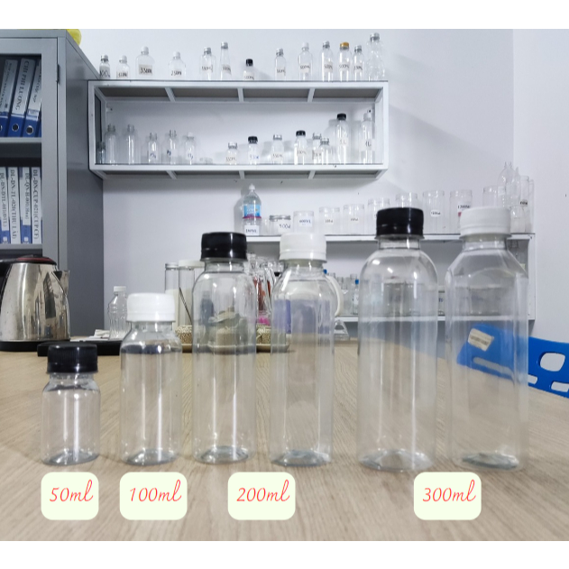 SET 50 CHAI - Tổng hợp chai nhựa 50ml, 100ml, 200ml, 300ml, chuyên đựng cafe nước ép, sốt, sản phẩm tets.