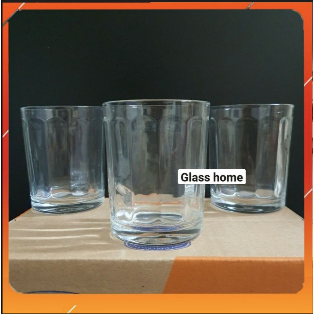 Cốc thủy tinh Sọc cafe trà đá 200ml 6 chiếc Glass Home