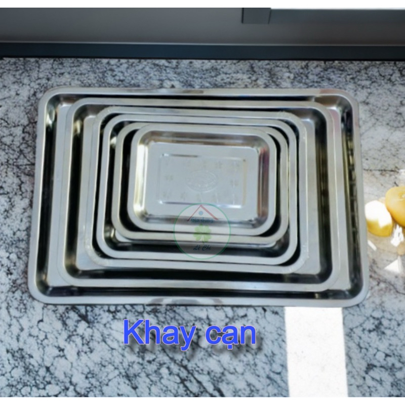 Mâm chữ nhật / Khay chữ nhật inox (dài từ 40cm - 60cm)