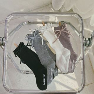 Tất Len Cao Đến Đầu Gối Phối Nơ Siêu Xinh Chống Trơn Trượt Phong Cách Hàn Quốc Cho Bé Gái (Tat6)