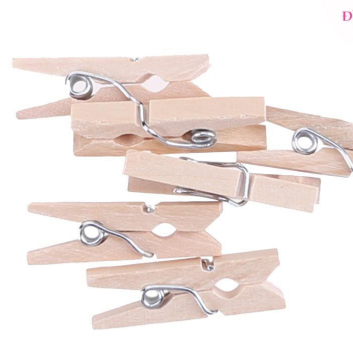 Set 10 kẹp gỗ mộc