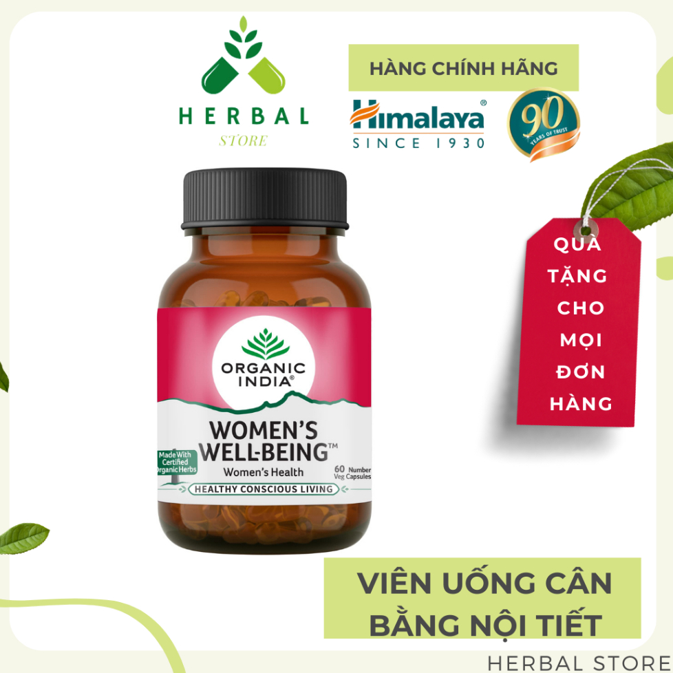 Women's Well Being ORGANIC INDIA - Viên uống cân bằng nội tiết, điều hòa kinh nguyệt