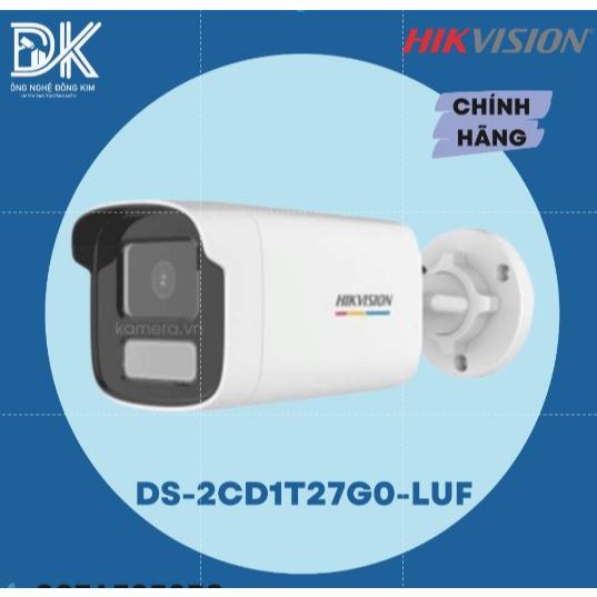 Camera IP HIKVISION DS-2CD1T27G0-LUF COLORVU Lite 2.0 Megapixel