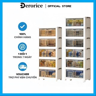 【Rộng 50 Derorice Tủ đựng đồ nhựa màu trắng thời trang,  lắp đặt tự do,có sẵn 3/4/5/6 tầng, linh hoạt kết hợp