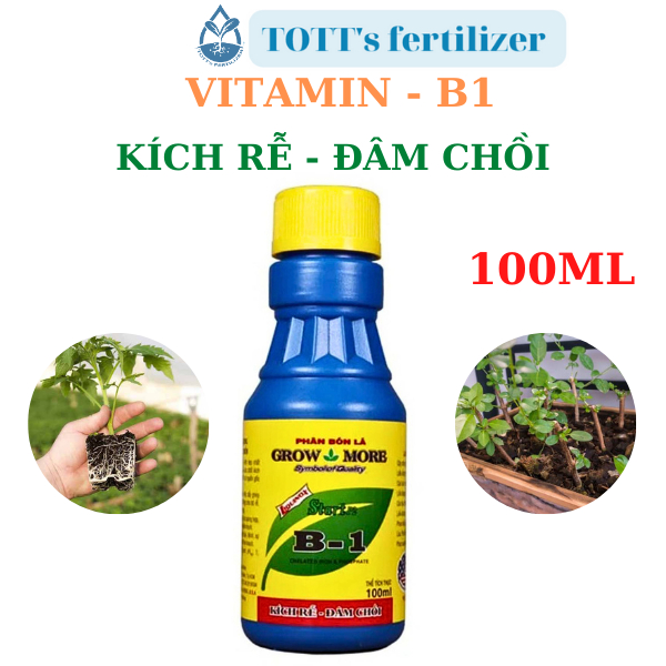 (combo 2 chai) Phân Bón B1 Growmore - B1 Mỹ - Vitamin B1, chai 100ml TOTT's fert