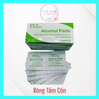 Bông tẩm cồn - Gạc tẩm cồn ( hộp 100 miếng )
