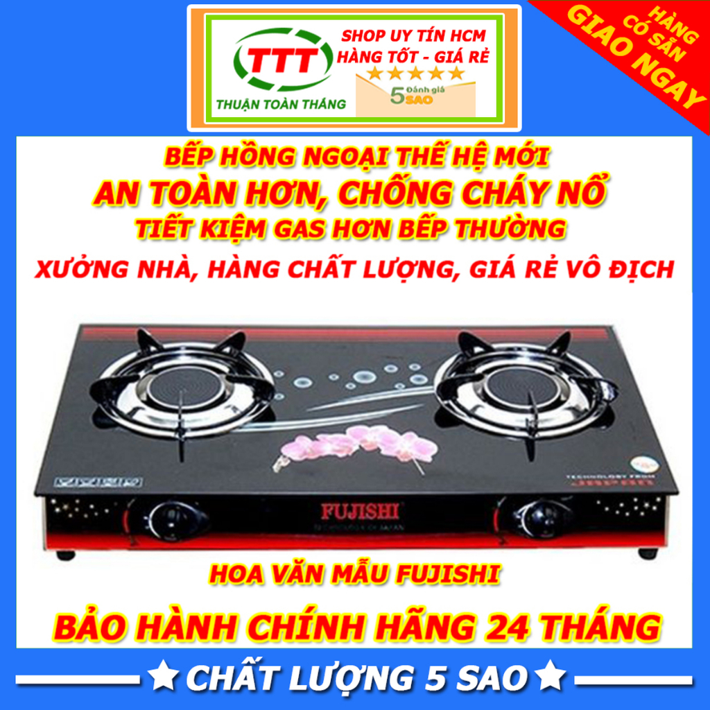 Bếp ga đôi hồng ngoại cao cấp tiết kiệm gas mặt kính cường lực