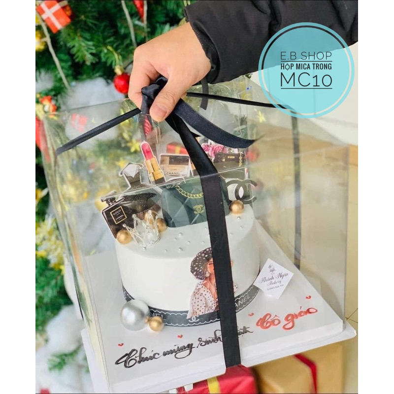 Combo 10 hộp mica trong 26/30cm đựng bánh, đựng quà tặng hoặc đựng mô hình