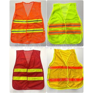Áo phản quang công nhân lưới có dây thun 2 bên