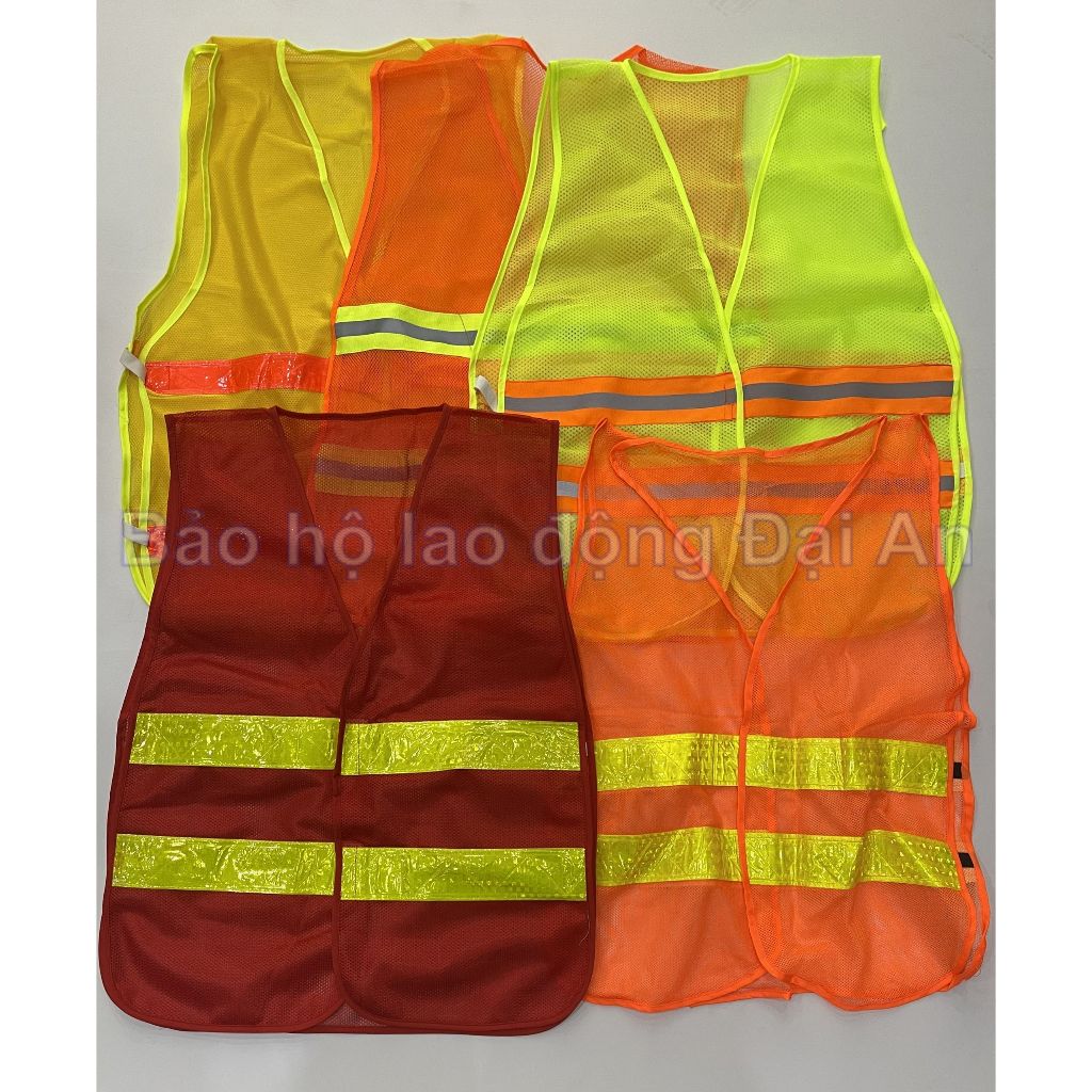 Áo phản quang công nhân lưới có dây thun 2 bên
